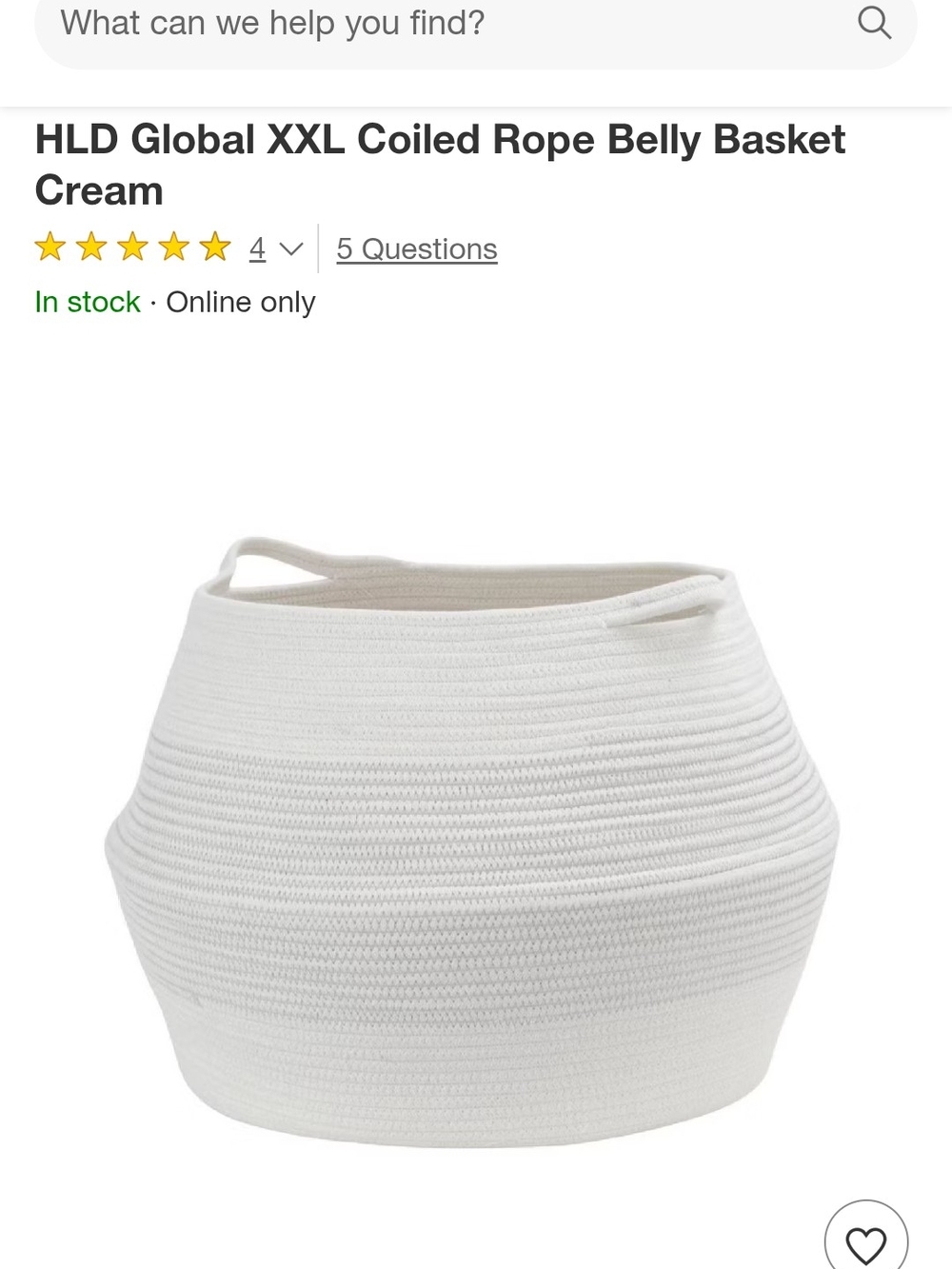 Threshold Cream Xxl Coiled Rope Storage Basket with Built-In Handles